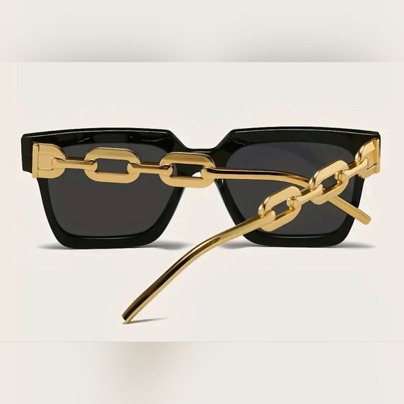 NEW Black Chain Fashion Sunglasses - Picture 5 of 12